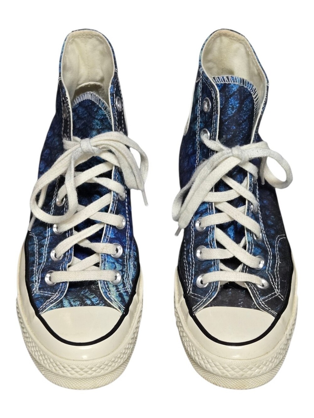 Converse High Top Snakeskin Print Bkue Tone Shoes Sneakers Men 5 Women 7 - Picture 4 of 9